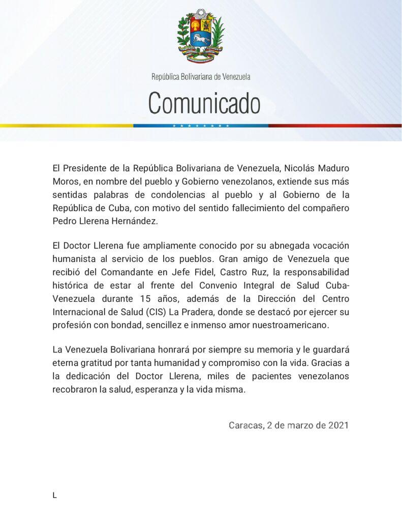 thumbnail of Presidente-Maduro-extiende-sus-condolencias-a-Cuba-por-el-fallecimiento-de-Llere-2