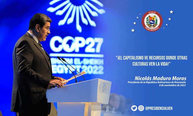 Presidente Maduro pidió un cambio del modelo depredador capitalista