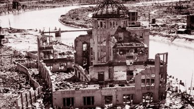 Los restos del edificio de la Prefectura Industrial de Hiroshima se conservaron como parte del conjunto de monumentos a la paz