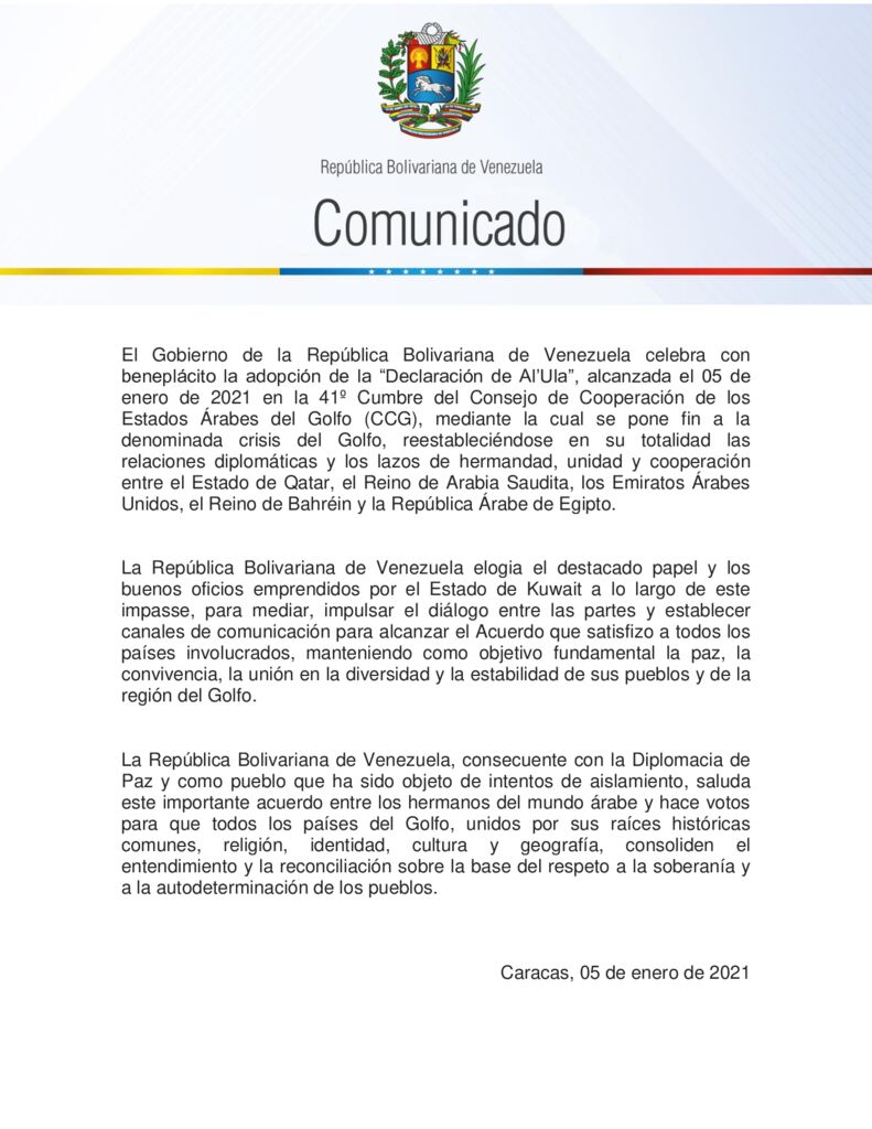 thumbnail of Venezuela-celebra-adopcion-de-la-Declaracion-de-AlUla-para-poner-fin-a-denominada-crisis-del-Golfo