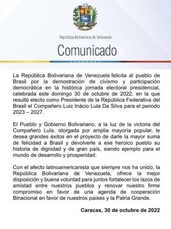 COMUNICADO