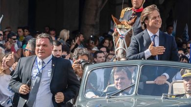 Lacalle con su jefe de seguridad Astesiano