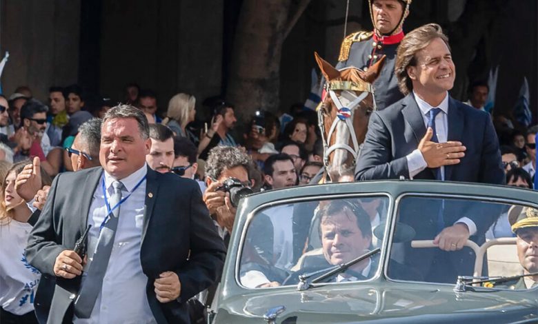 Lacalle con su jefe de seguridad Astesiano