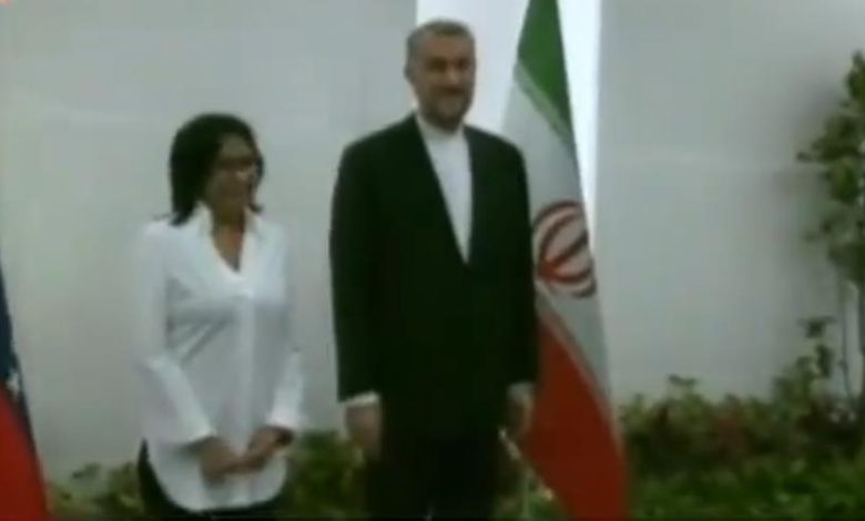 Vicepresidenta Ejecutiva de Venezuela recibe a ministro de Exteriores de Irán