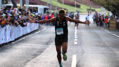 Llegada del maratón de la CAF