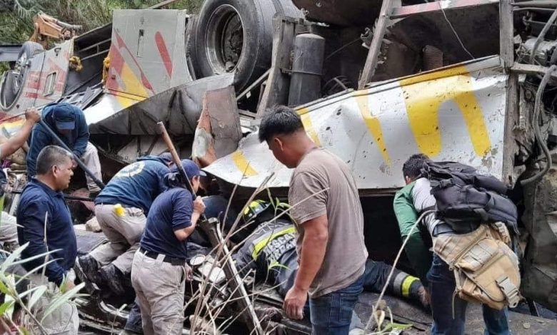 Accidente de autobús en Oaxaca, México