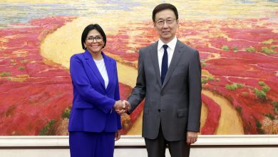 El vicepresidente chino, Han Zheng, se reunió hoy viernes en Beijing con la vicepresidenta venezolana, Delcy  Rodríguez Gómez.