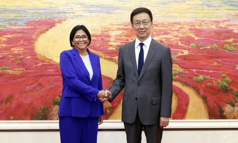 El vicepresidente chino, Han Zheng, se reunió hoy viernes en Beijing con la vicepresidenta venezolana, Delcy  Rodríguez Gómez.