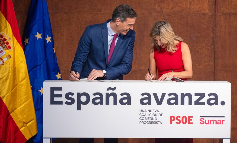 PSOE y Sumar cierran acuerdo para formar Gobierno en España