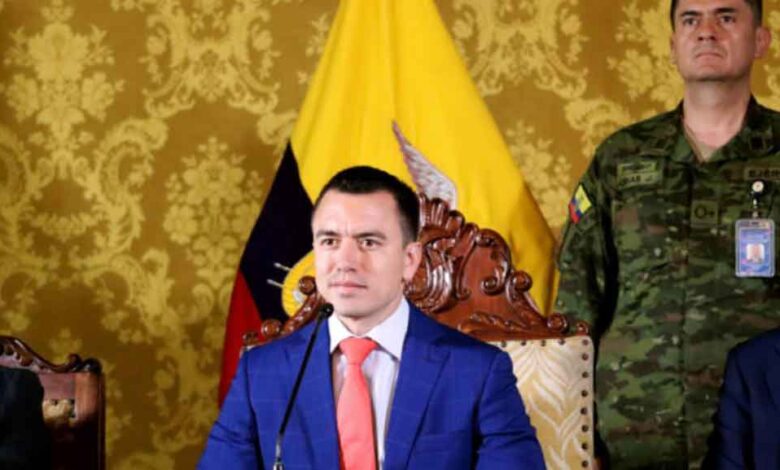 Noboa propone subir IVA para enfrentar conflicto interno en Ecuador