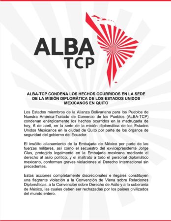Comunicado ALBA-TCP