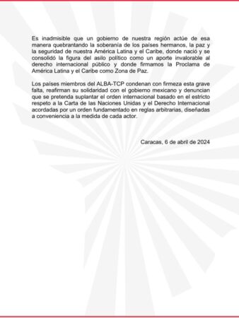 Comunicado ALBA-TCP