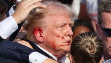Expresidente de Estados Unidos, Donald Trump, tras los disparos en su contra
