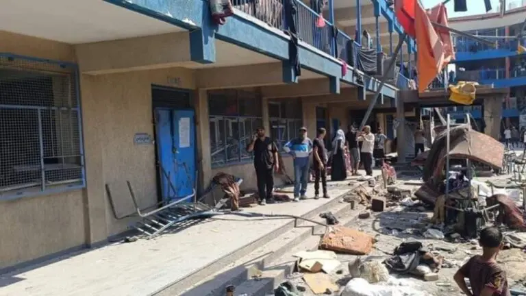 Escuela de Gaza que fue bombardeada