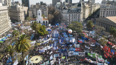 También acompañaron la movilización la Confederación General del Trabajo (CGT de Argentina