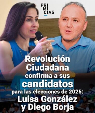 Revolución Ciudadana (RC, del expresidente Rafael Correa) seleccionó este sábado a Luisa González