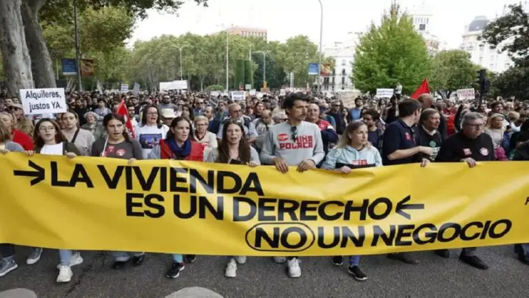 Españoles toman las calles para exigir alquileres justos