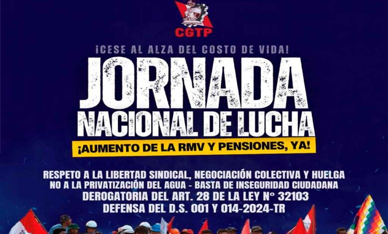 Central obrera de Perú anuncia protestas por aumento del salario mínimo