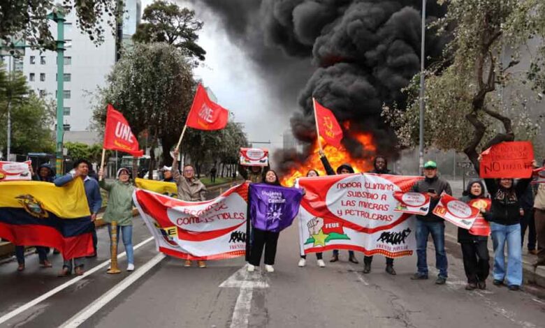 Nueva jornada de movilizaciones contra Noboa en Ecuador