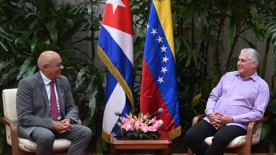 Díaz-Canel y Jorge Rodríguez conversan sobre la lucha contra el bloqueo