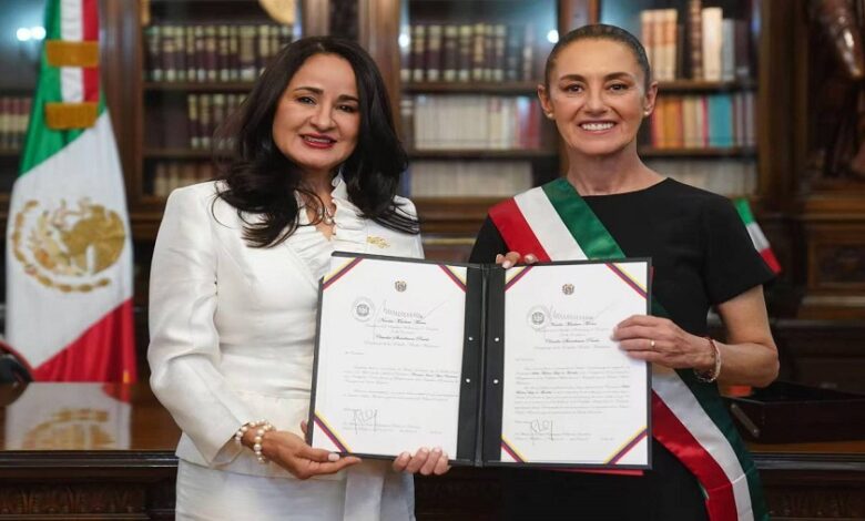 Presidenta de México recibió cartas credenciales de embajadora de Venezuela Stella Lugo