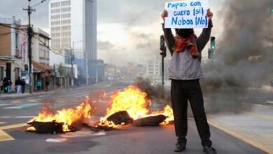 Protestas en Ecuador dejan un manifestante fallecido