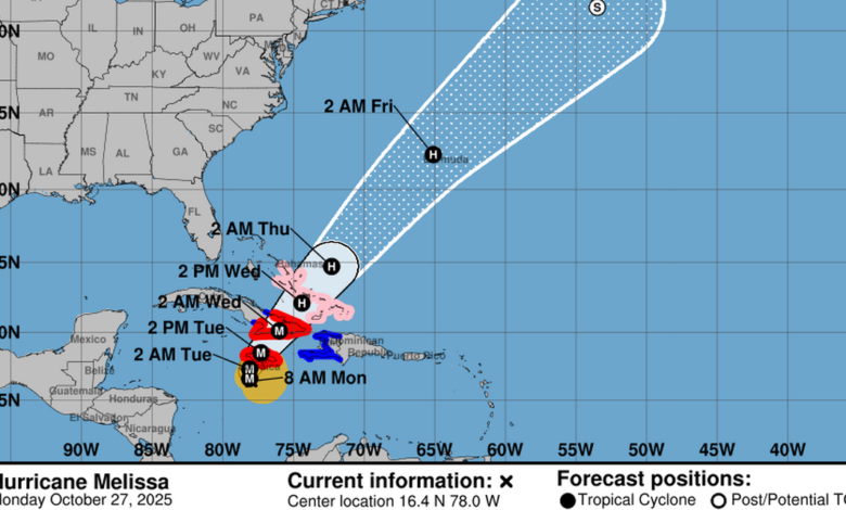 Huracán Melissa azota Jamaica como una tormenta "catastrófica" de categoría 5