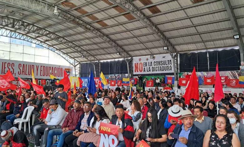 Colectivos sociales de Ecuador se unen por el No a consulta popular de Noboa