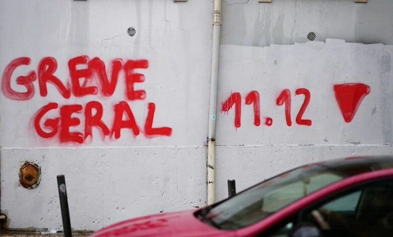 Huelga general en Portugal contra la reforma laboral del Gobierno