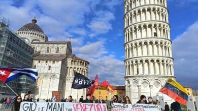 Manifiestan en Italia en rechazo a la agresión de EEUU contra Venezuela
