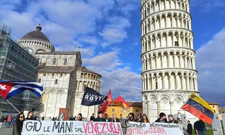 Manifiestan en Italia en rechazo a la agresión de EEUU contra Venezuela