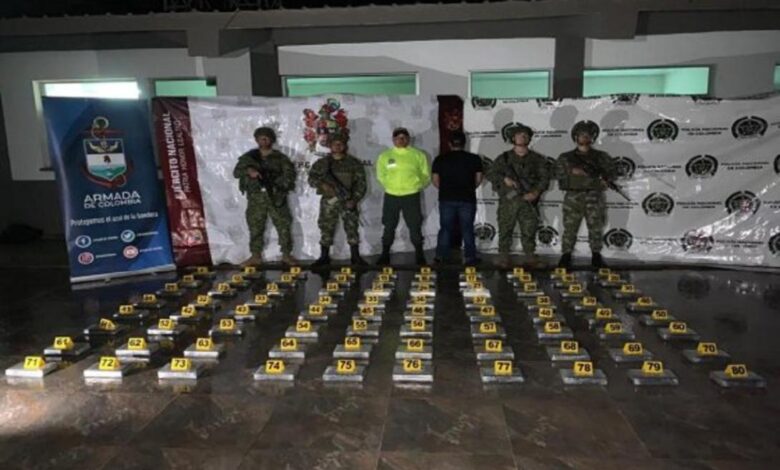 Armada de Colombia incautó cerca de tres toneladas de cocaína