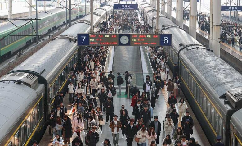 China registra récord de viajes por feriados de Año Nuevo