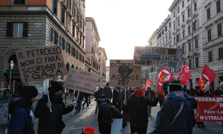 Marchas multitudinarias en Italia contra agresión de EE. UU. a Venezuela
