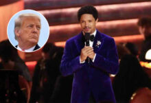 Trump amenaza con demandar al presentador de los Grammy por comentarios sobre Epstein