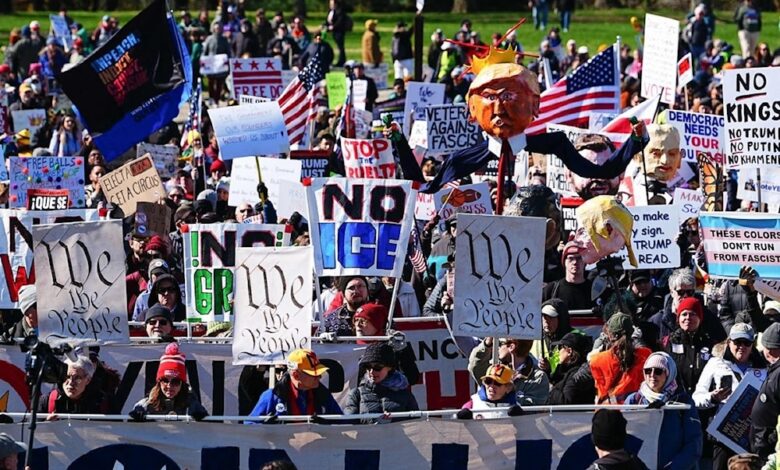 Protestas masivas "No Kings" en varias ciudades de EE. UU. en rechazo a Trump