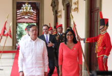 Presidenta (E) Delcy Rodríguez recibió a su par Gustavo Petro en Miraflores