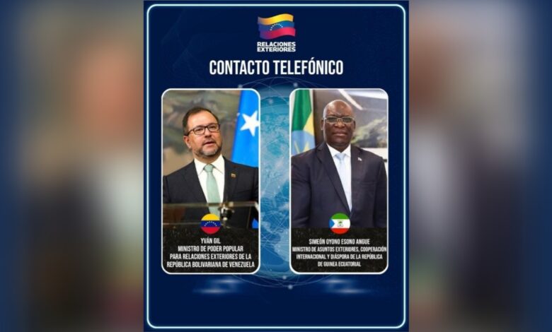 Venezuela y Guinea Ecuatorial reafirman compromiso de impulsar agenda de cooperación conjunta