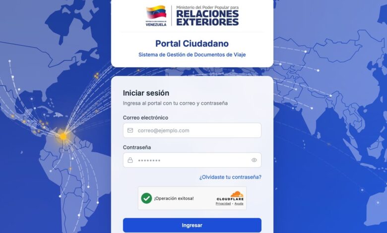 Cancillería venezolana activa plataforma digital para tramitar Documento Electrónico de Viaje