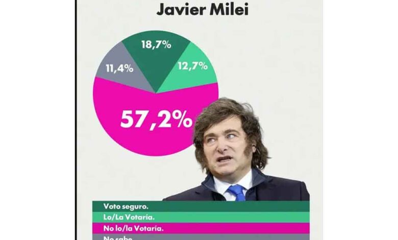 Argentina: Otro sondeo refleja creciente rechazo a Javier Milei