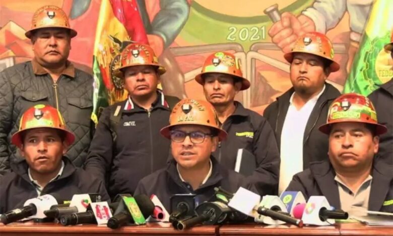Mineros se sumarán a bloqueos y marchas en Bolivia