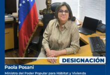 Presidenta (E) Delcy Rodríguez designa como nueva ministra de Hábitat y Vivienda a Paola Posani