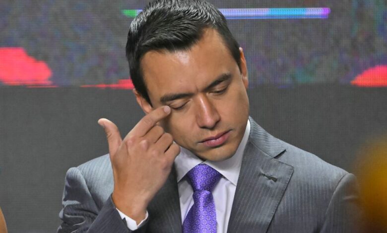 Encuesta revela caída del respaldo a Noboa y pesimismo en Ecuador