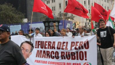 Protestan en Perú contra la visita de Marco Rubio